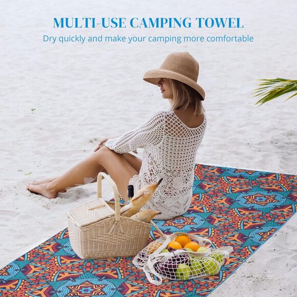 New Microfiber Beach Towel Super Absorbent Oversized 63x31 - Picture 7 of 11